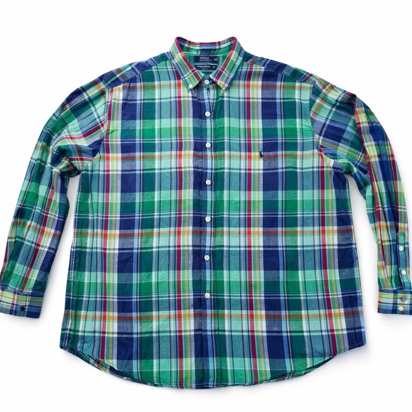 Polo Ralph Lauren Other - Polo Ralph Lauren Shirt Men 2XB Plaid Green Button Down Untuck Fit Smart Casual